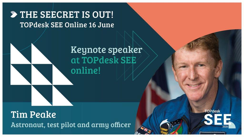 Tim Peake: astronaut, test pilot and Army Air Corp officer is one of those speakers you can only see LIVE.